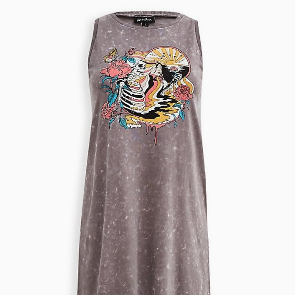 Torrid gray lovesick back slash dress